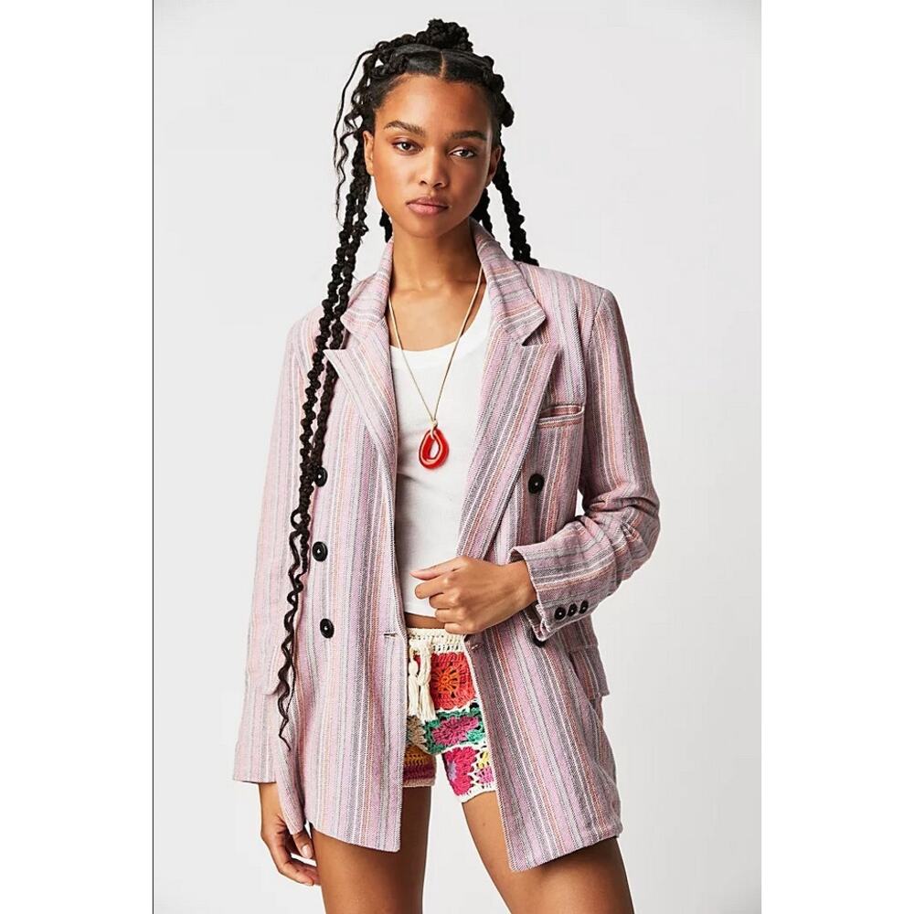 Free People Striped Blazer